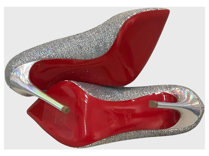 Pigalle Décolleté Christian Louboutin argento T.39 - vista 5
