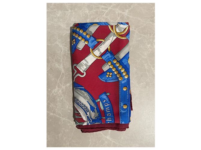 Trim Foulard Hermès "Aux Champs" Rosso - vista 5