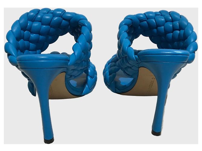 Mules Bottega Veneta Curve T.39 Blu - vista 5