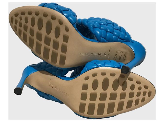 Mules Bottega Veneta Curve T.39 Blu - vista 7
