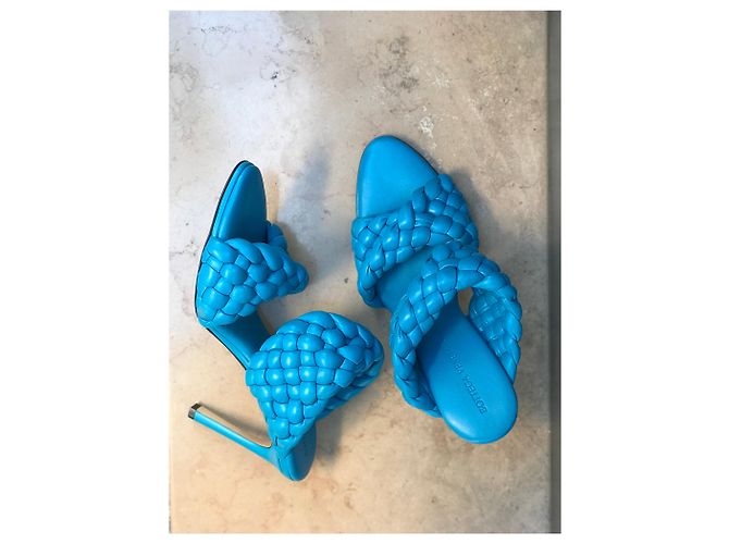 Mules Bottega Veneta Curve T.39 Blu - vista 8