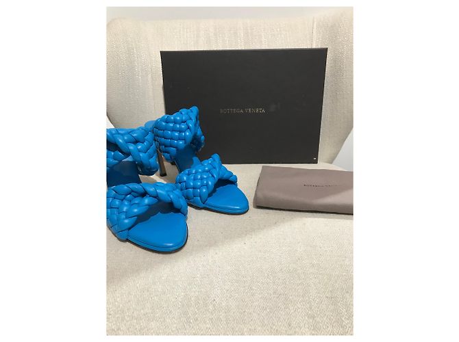 Mules Bottega Veneta Curve T.39 Blu - vista 9
