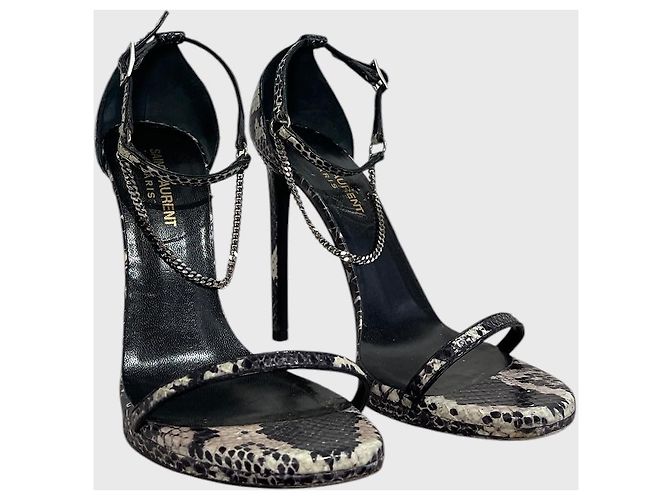 Autre Marque Sandali Saint Laurent python T.38,5 Nero - vista 2