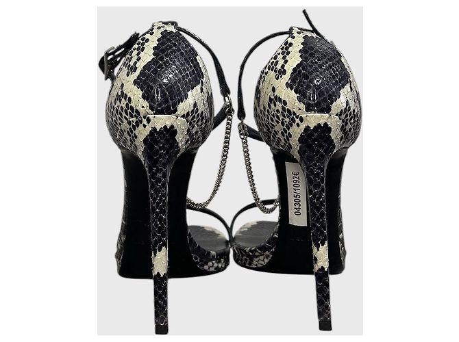 Autre Marque Sandali Saint Laurent python T.38,5 Nero - vista 3