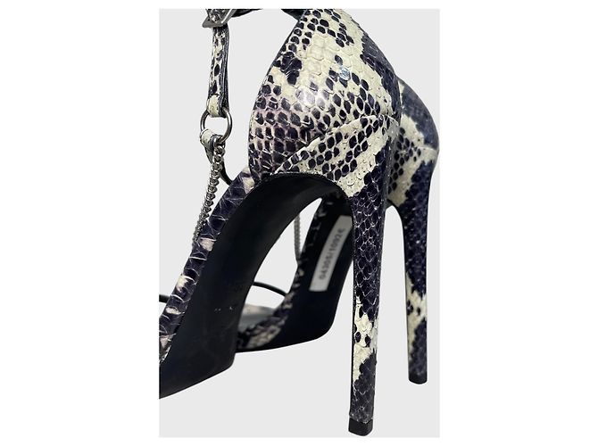 Autre Marque Sandali Saint Laurent python T.38,5 Nero - vista 4