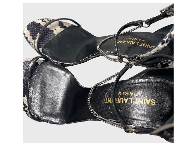 Autre Marque Sandali Saint Laurent python T.38,5 Nero - vista 5