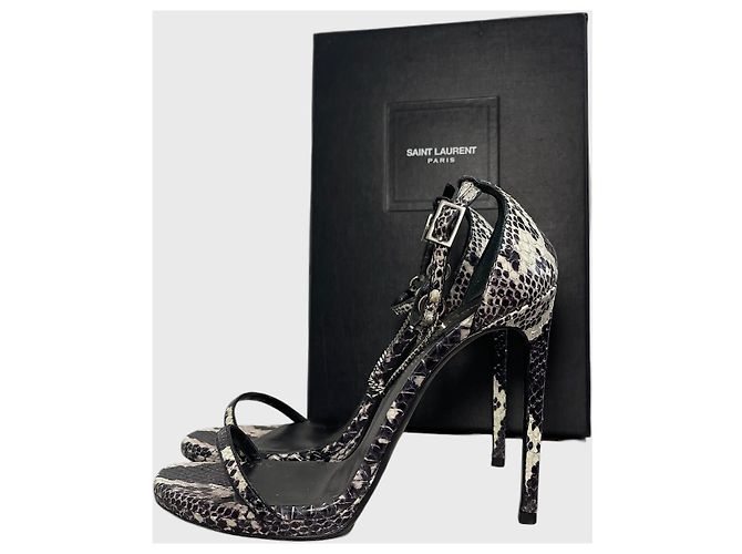 Autre Marque Sandali Saint Laurent python T.38,5 Nero - vista 8