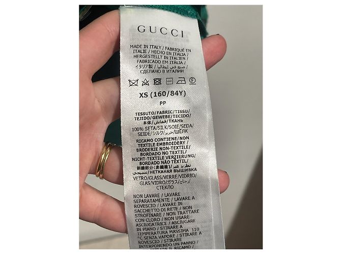Top Gucci de seda verde XS - vista 8