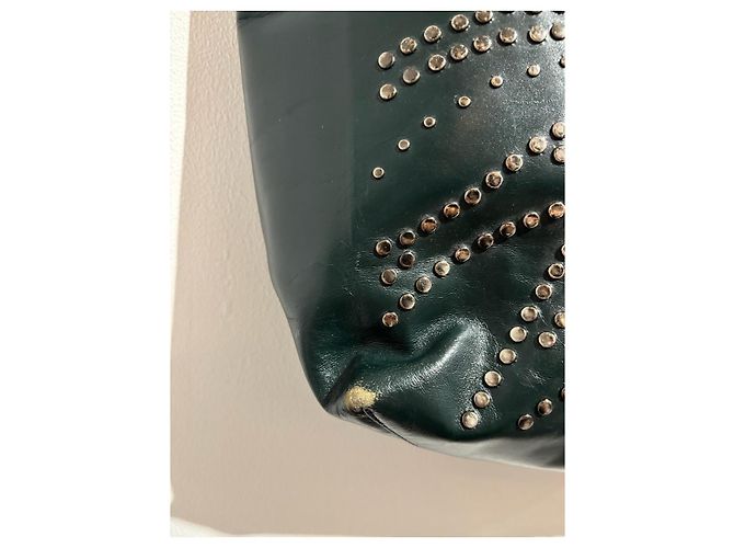 Borsa tote Alaïa in pelle verde con borchie metalliche - vista 8