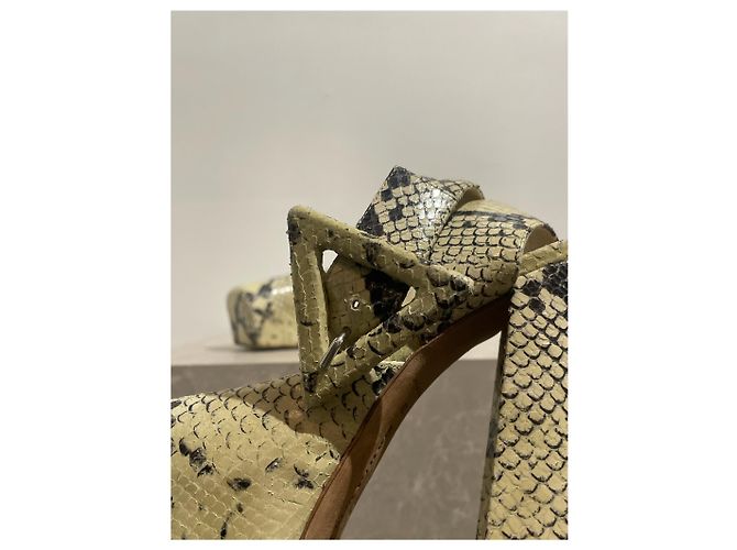 Sandalias Bottega Veneta python T.38 Amarillo - vista 4