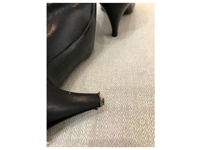 Chanel Pumps schwarz mit Echsenleder-Kappe T.37,5 - Ansicht 5