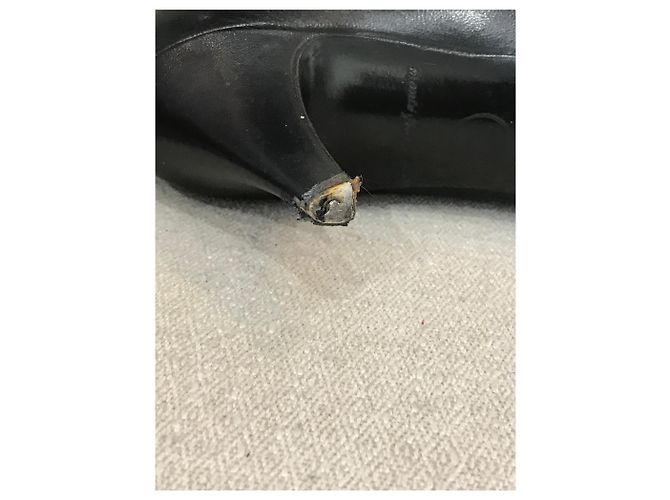 Chanel Pumps schwarz mit Echsenleder-Kappe T.37,5 - Ansicht 6