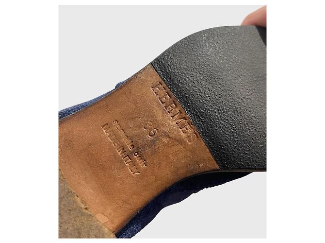 Hermès Stivaletti Hermes Brighton blu T.36 - vista 8
