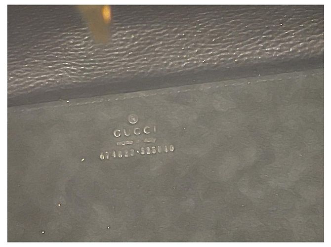 Borsa tote Gucci in pelle nera granulata Nero - vista 6