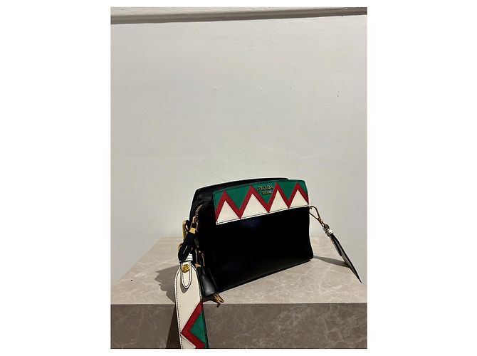 Prada Double Handtasche aus Saffiano Leder Schwarz - Ansicht 5
