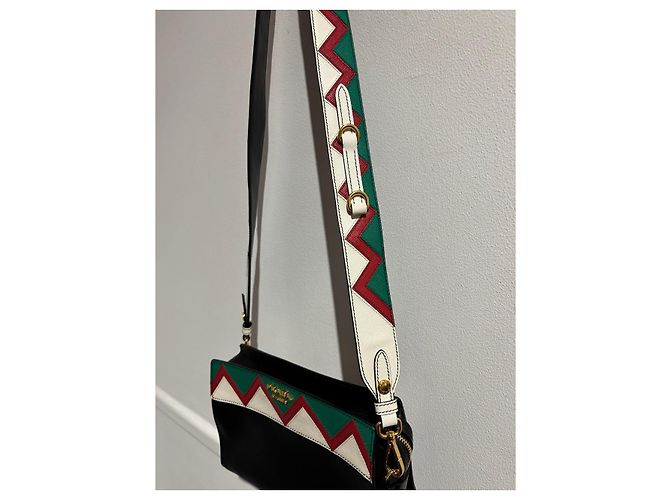 Prada Double Handtasche aus Saffiano Leder Schwarz - Ansicht 8