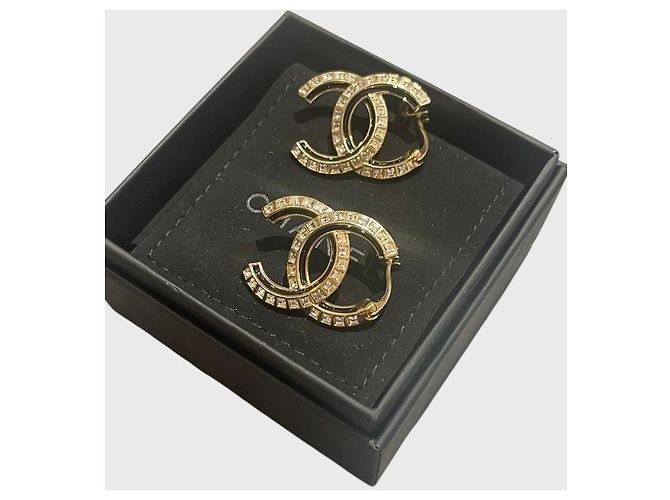Orecchini Chanel CC neri D'oro - vista 6