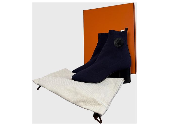 Hermès Jenna 60 Stiefeletten Gr. 36,5 Blau - Ansicht 10