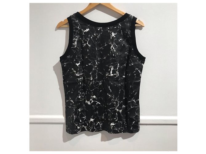 Camiseta de tirantes Balenciaga de algodón negro con estampado de mármol M - vista 2