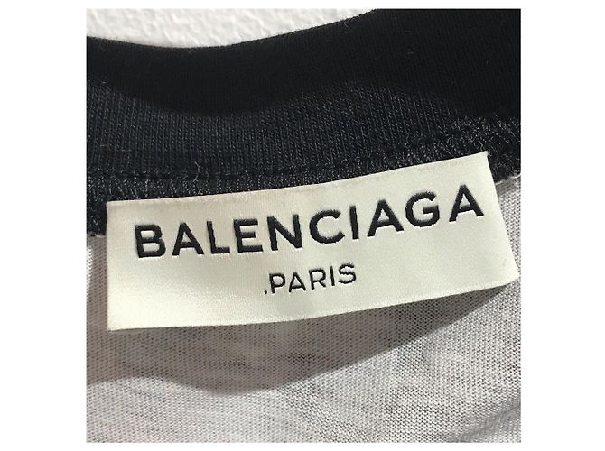 Camiseta de tirantes Balenciaga de algodón negro con estampado de mármol M - vista 4