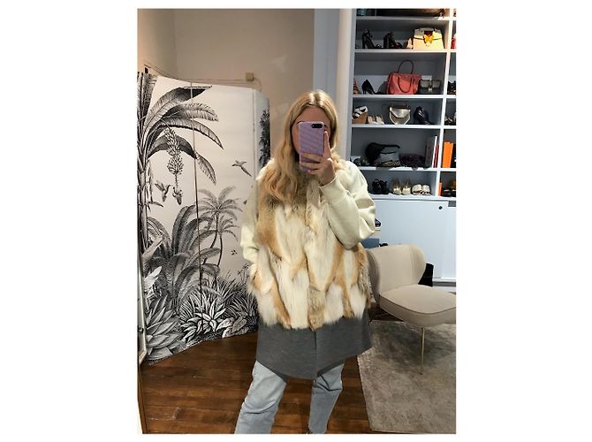 Ines et Marechal Weste Ines & Marechal aus Pelz T.38 Beige - Ansicht 2