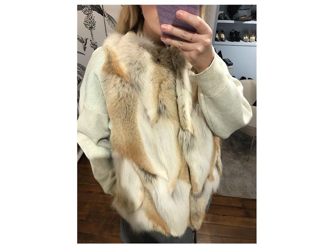 Ines et Marechal Weste Ines & Marechal aus Pelz T.38 Beige - Ansicht 7