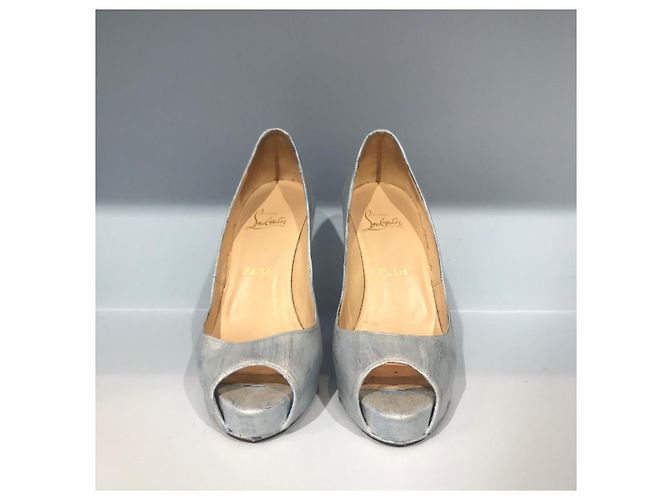 Décolleté Christian Louboutin blu T.37 - vista 2