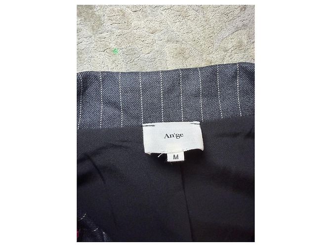 Autre Marque An'ge Paris Grey Striped Polyester Blazer Jacket - view 6