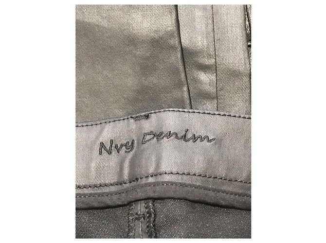 Autre Marque Pantaloni Navy ecopelle nera T.38 Nero - vista 5