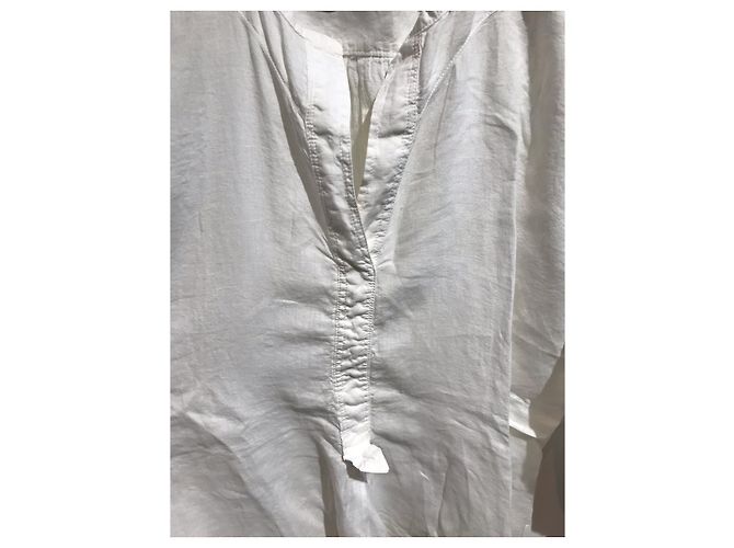 Autre Marque Vestido Sunday T.M de lino blanco de manga larga - vista 4