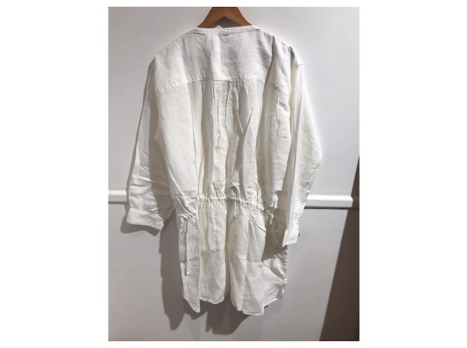 Autre Marque Vestido Sunday T.M de lino blanco de manga larga - vista 5
