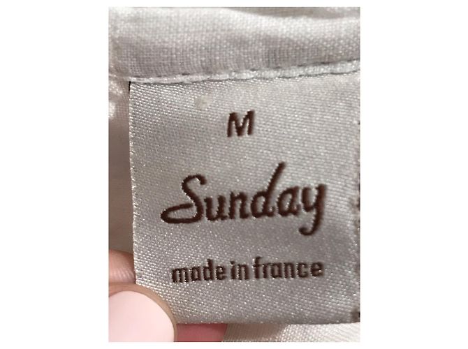 Autre Marque Vestido Sunday T.M de lino blanco de manga larga - vista 7