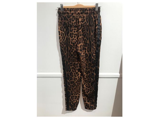 Autre Marque Pantalones Jad Estampado Leopardo Marrón Talla 36 Castaño - vista 3