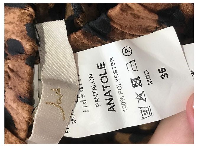Autre Marque Pantalones Jad Estampado Leopardo Marrón Talla 36 Castaño - vista 4