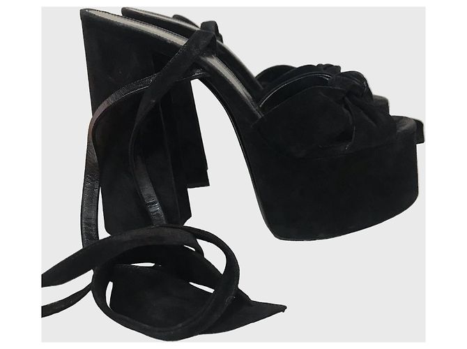 Autre Marque Sandali Saint Laurent neri T.39,5 Nero - vista 3