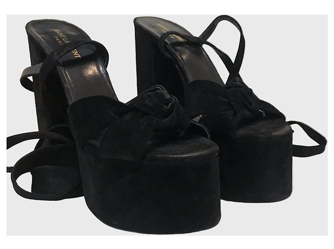 Autre Marque Sandali Saint Laurent neri T.39,5 Nero - vista 4