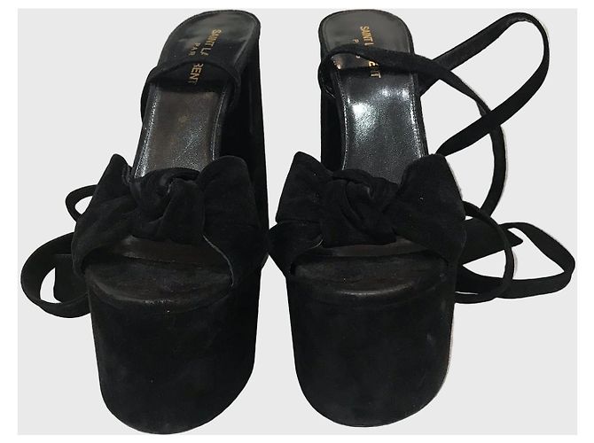 Autre Marque Sandali Saint Laurent neri T.39,5 Nero - vista 5