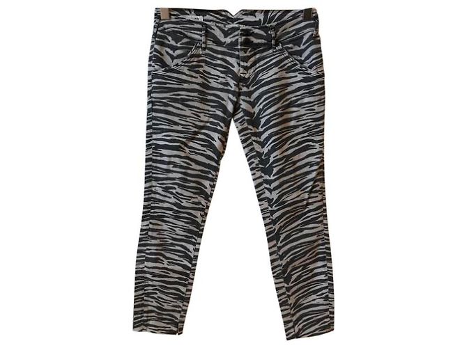 Autre Marque Vaqueros Cycle con Estampado de Cebra de Algodón Negros Talla 27 - vista 5