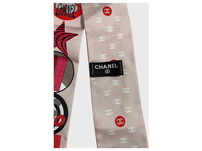 Pañuelo slim Chanel rosa - vista 4