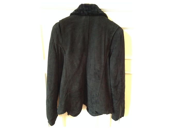 Autre Marque Lammfelljacke Schwarz T.38 - Ansicht 2