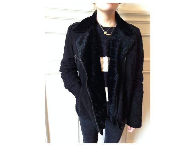Autre Marque Lammfelljacke Schwarz T.38 - Ansicht 3