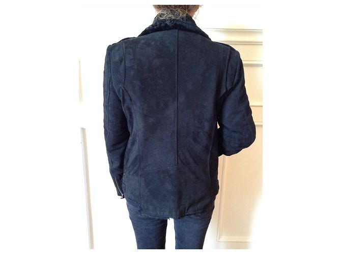 Autre Marque Lammfelljacke Schwarz T.38 - Ansicht 4