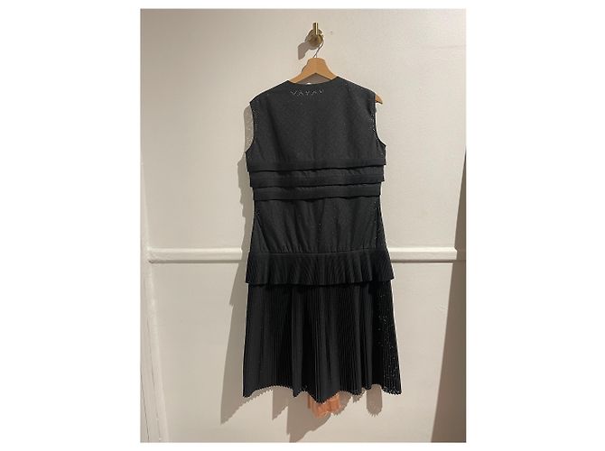 Abito Alaïa Nero in Cotone con Tagli Laser - vista 4