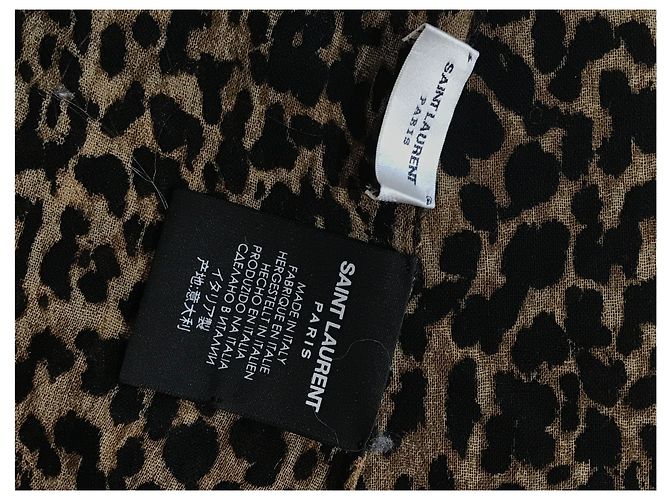 Autre Marque Saint Laurent Schal Leopard Braun - Ansicht 4