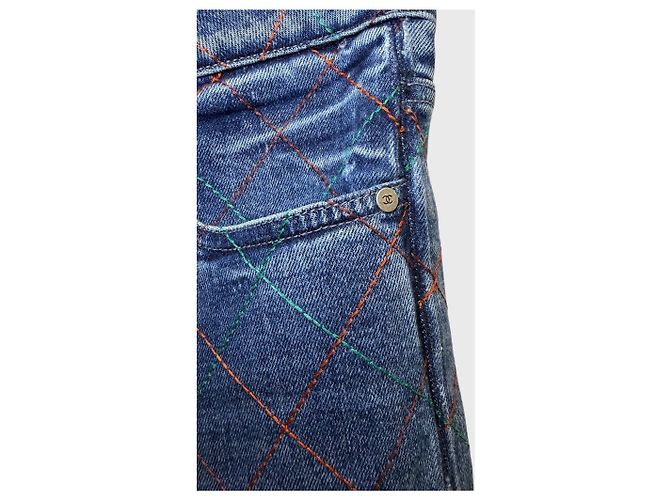 Chanel Jeans Blau Baumwolle Gerade Schnitt Gr. 40 - Ansicht 3
