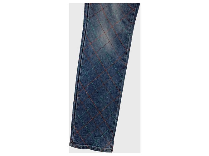 Chanel Jeans Blau Baumwolle Gerade Schnitt Gr. 40 - Ansicht 4