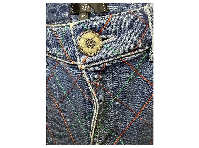 Chanel Jeans Blau Baumwolle Gerade Schnitt Gr. 40 - Ansicht 5