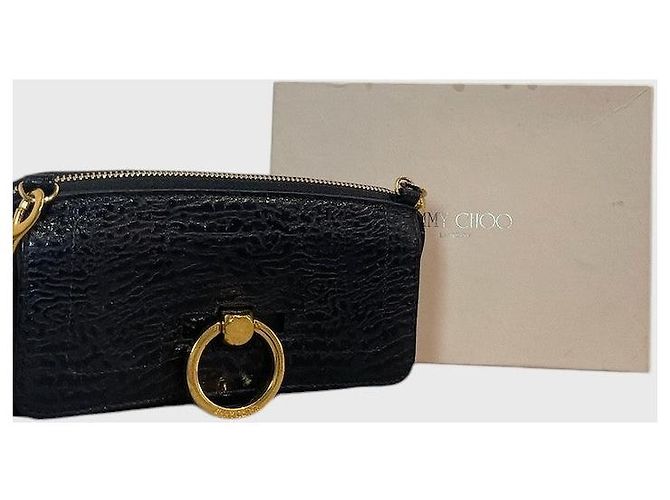 Clutch Jimmy Choo in pelle testurizzata nera Nero - vista 9