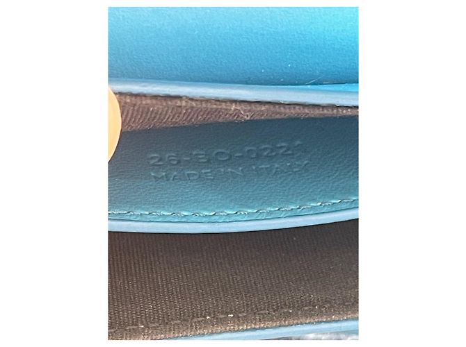 Autre Marque Mini borsa Christian Dior in pelle blu turchese - vista 10