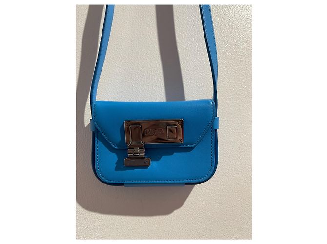 Autre Marque Mini borsa Christian Dior in pelle blu turchese - vista 2
